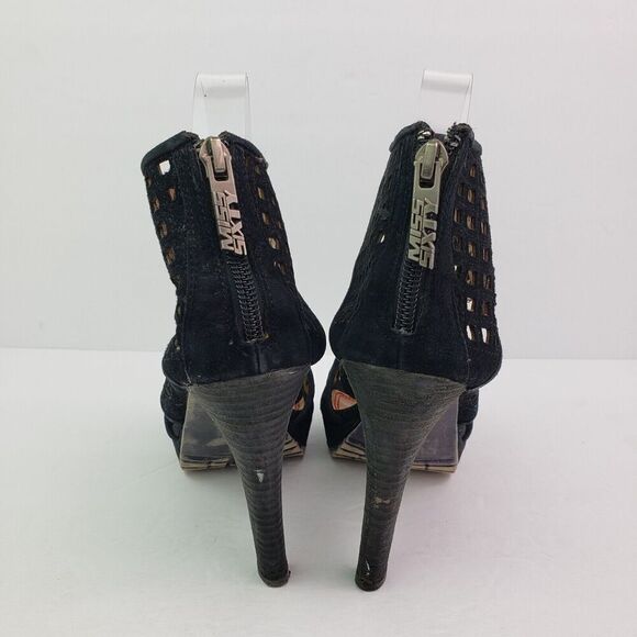 Miss Sixty Tiana Womens Size 8 Black Peep Toe Sexy 4.5 In Heel Shoes - Picture 7 of 11